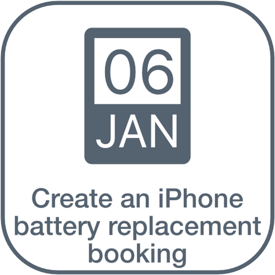 Create an iPhone battery replacement booking