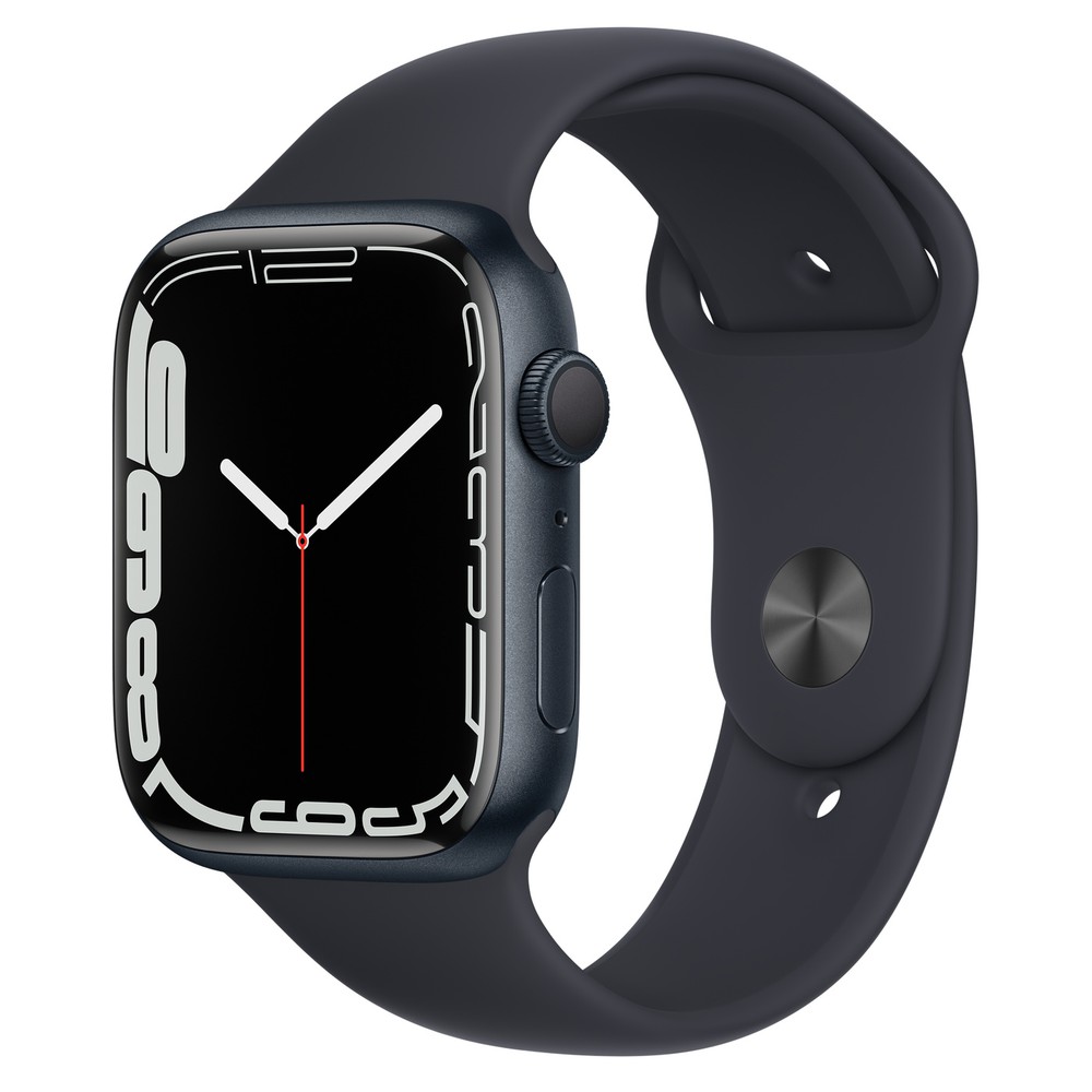 Apple Watch Series 7 GPS, 45mm Midnight Aluminium Case with Midnight ...